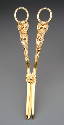 Victorian Silver Gilt Bacchanalian Grape Scissors